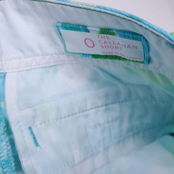 Lilly Pulitzer The Callahan Blue Lime White Floral Cotton Shorts Size 0 - Picture 6 of 16